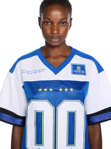 Off-White 00 Royal Mesh Football Logo Tee | Thumbnail 5 Off-White 00 Royal Mesh Football Logo Tee | Thumbnail 5