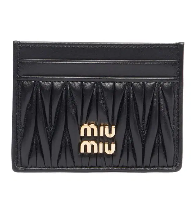 Logo matelassé leather card holder