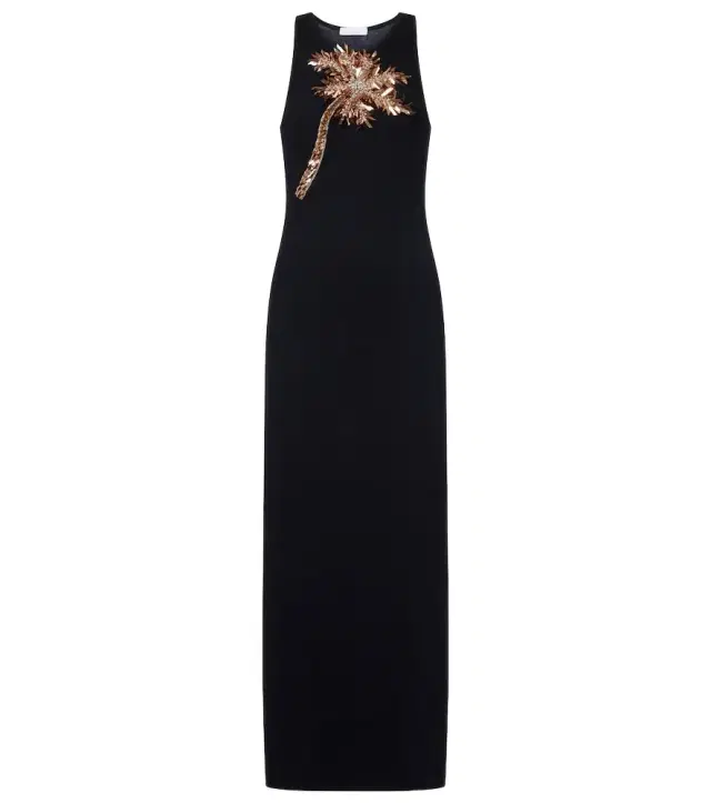 Rabanne Embellished cotton-blend maxi dress