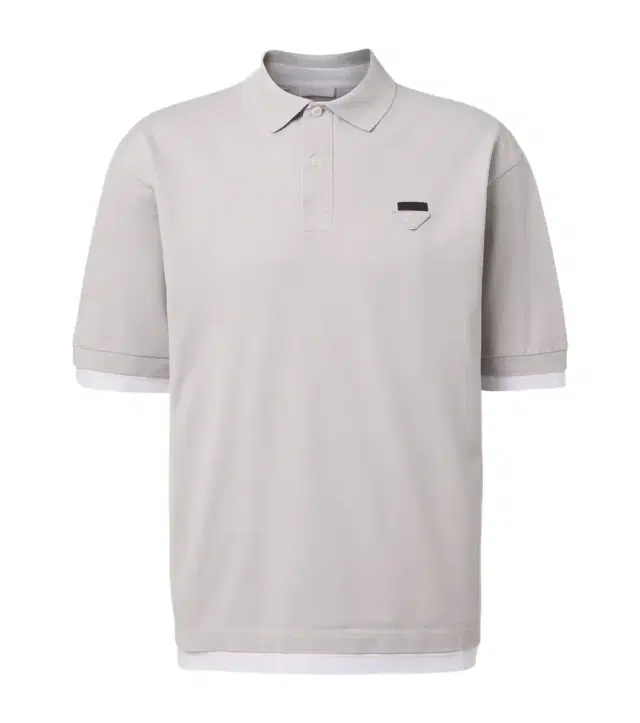 Layered cotton piqué polo shirt