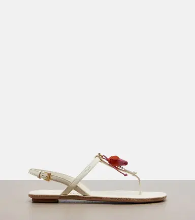 Prada Floral-appliqué leather thong sandals | Thumbnail 3 Prada Floral-appliqué leather thong sandals | Thumbnail 3