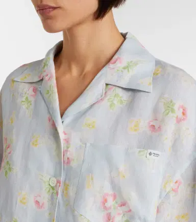 Prada Floral linen shirt | Thumbnail 2