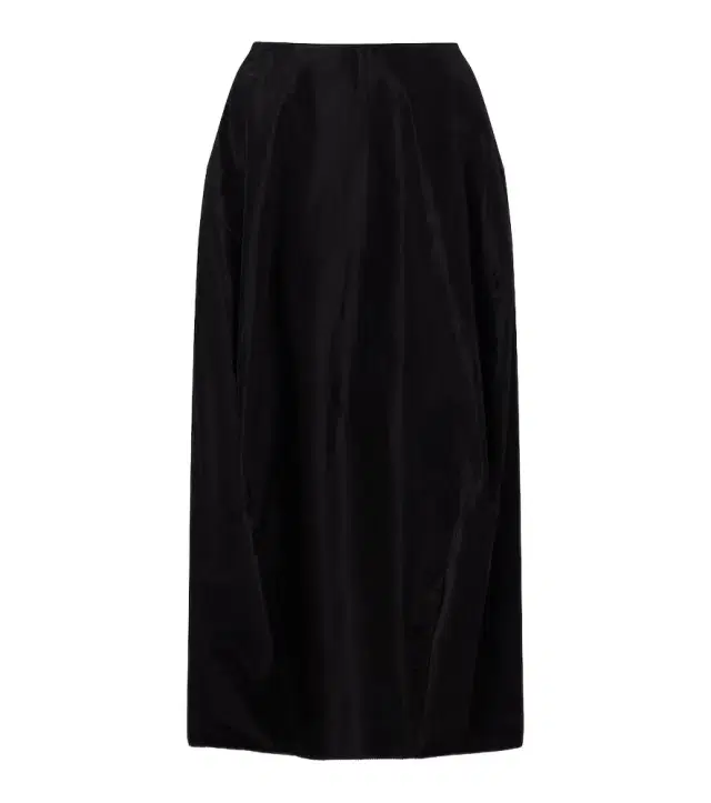 Galyra cotton and silk satin midi skirt