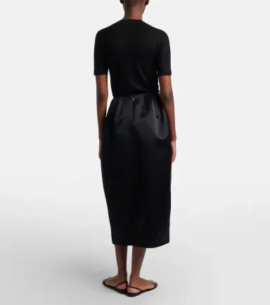 The Row Gamin wool and silk midi skirt | Thumbnail 3