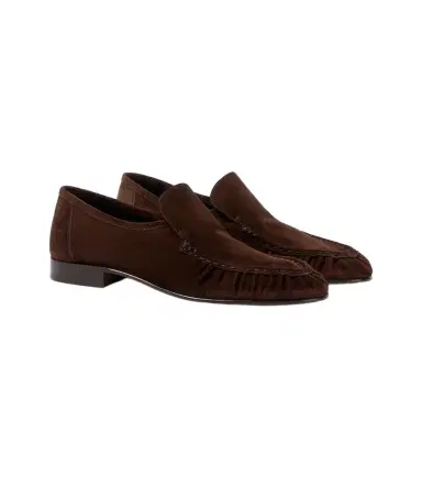 The Row Soft Two suede loafers | Thumbnail 1 The Row Soft Two suede loafers | Thumbnail 1
