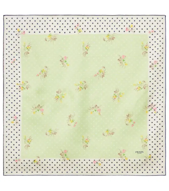 Printed silk twill scarf