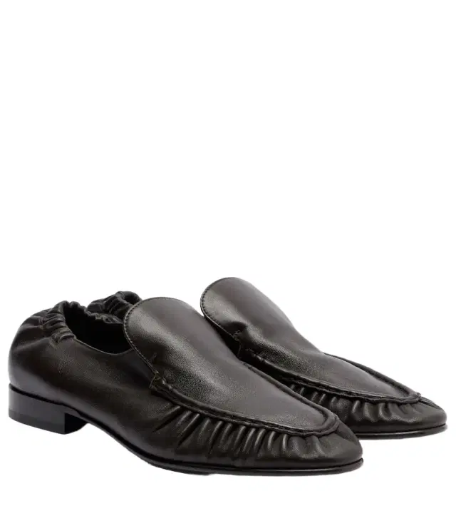 The Row Soft ruched leather loafers