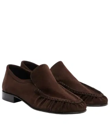 The Row Soft ruched suede loafers | Thumbnail 1 The Row Soft ruched suede loafers | Thumbnail 1