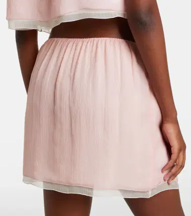 Miu Miu Layered silk chiffon miniskirt | Thumbnail 4