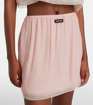 Miu Miu Layered silk chiffon miniskirt | Thumbnail 5