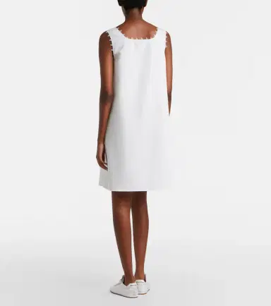 Miu Miu Embroidered cotton and linen minidress | Thumbnail 4