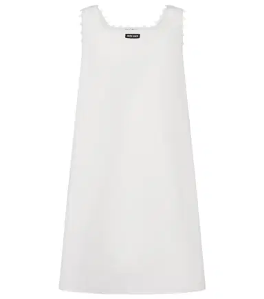 Miu Miu Embroidered cotton and linen minidress | Thumbnail 1