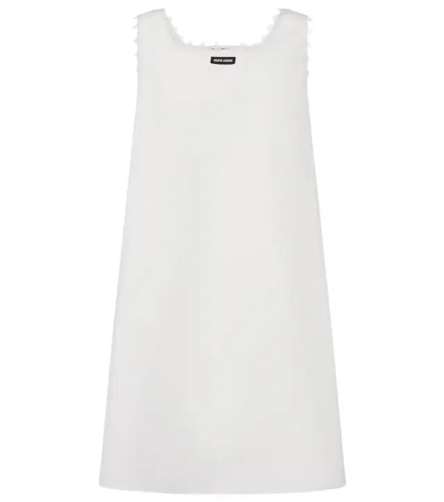 Embroidered cotton and linen minidress