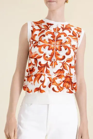 Dolce & Gabbana Knit Tank - Maiolica Print | Thumbnail 3