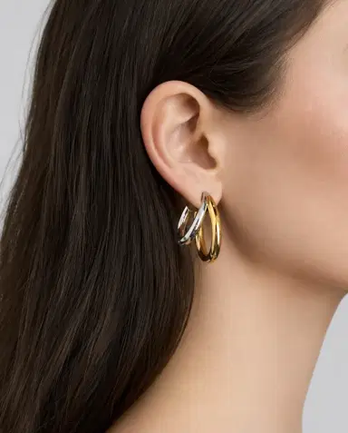 Jennifer Fisher 1 Double Lilly Mini Hoops | Thumbnail 2 Jennifer Fisher 1 Double Lilly Mini Hoops | Thumbnail 2