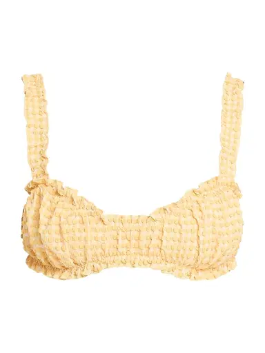 Simkhai Women's Evander Ruched Bikini Top | Thumbnail 1 Simkhai Women's Evander Ruched Bikini Top | Thumbnail 1