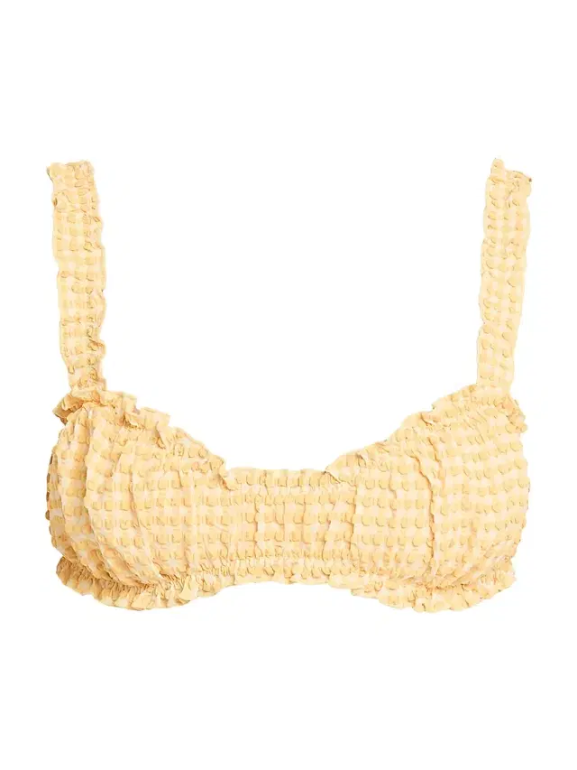 SIMKHAI Women's Evander Ruched Bikini Top - Mango Multi