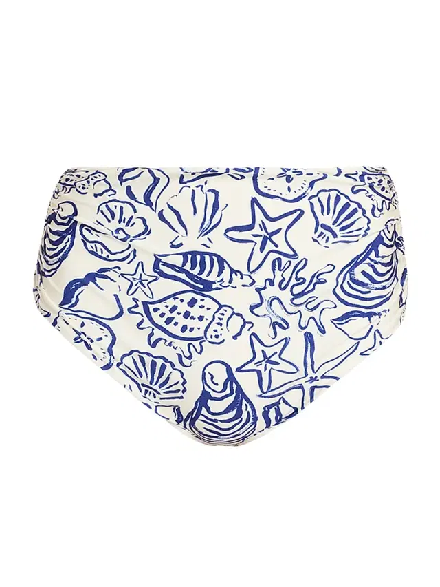 SIMKHAI Women's Teya High-Waisted Bikini Bottom - Blueberry Multi