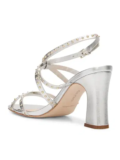 Cinq à Sept Women's Blair 95MM Studded Leather Sandals - Silver Gold - Size 10 | Thumbnail 3 Cinq à Sept Women's Blair 95MM Studded Leather Sandals - Silver Gold - Size 10 | Thumbnail 3