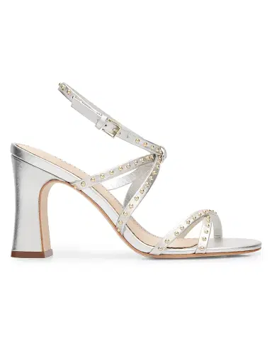 Cinq à Sept Women's Blair 95MM Studded Leather Sandals - Silver Gold - Size 10 | Thumbnail 1 Cinq à Sept Women's Blair 95MM Studded Leather Sandals - Silver Gold - Size 10 | Thumbnail 1