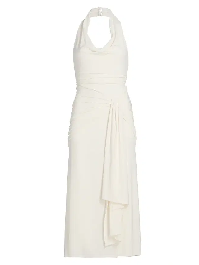 Cinq à Sept Women's Kaia Stretch-Knit Ruched Halterneck Midi-Dress -