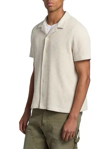 Vince Men's Macro-Waffle Camp Shirt - Blanco - Size XXL | Thumbnail 4