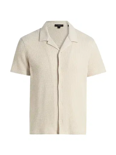 Vince Men's Macro-Waffle Camp Shirt - Blanco - Size XXL | Thumbnail 1