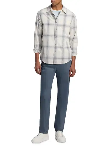 Vince Men's Townes Plaid Cotton Shirt - Blanco Hawk | Thumbnail 2
