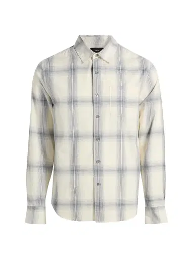 Vince Men's Townes Plaid Cotton Shirt - Blanco Hawk | Thumbnail 1