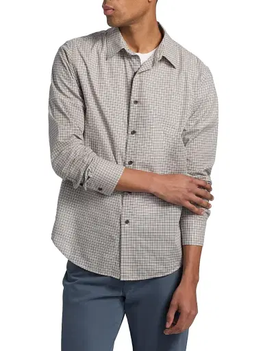 Vince Men's Condor Plaid Cotton Shirt - Prussian Blue - Size XXL | Thumbnail 3