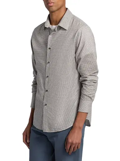 Vince Men's Condor Plaid Cotton Shirt - Prussian Blue - Size XXL | Thumbnail 4