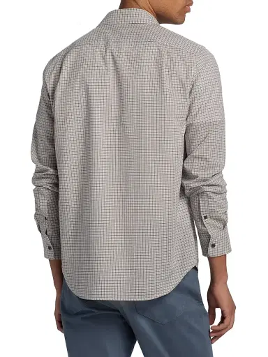 Vince Men's Condor Plaid Cotton Shirt - Prussian Blue - Size XXL | Thumbnail 5