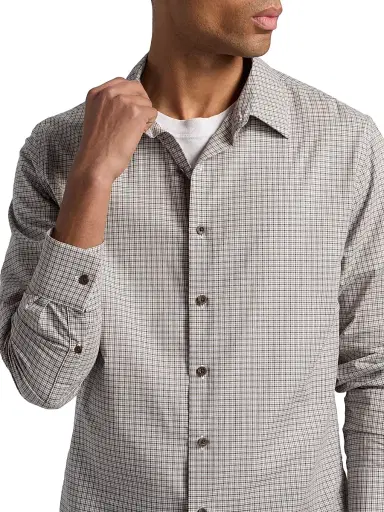 Vince Men's Condor Plaid Cotton Shirt - Prussian Blue - Size XXL | Thumbnail 6
