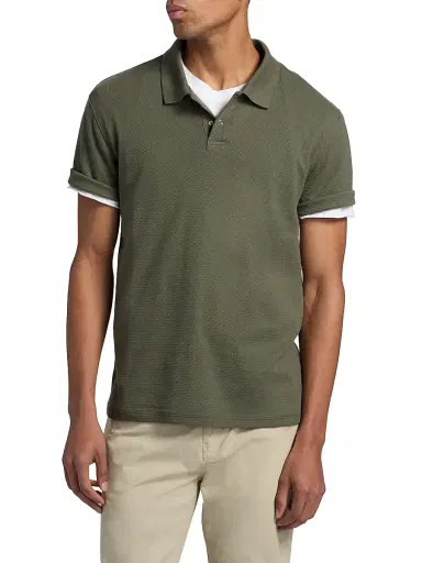 Vince Men's Mesh Knit Snap Polo Shirt - Coulter Green - Size XXL | Thumbnail 3 Vince Men's Mesh Knit Snap Polo Shirt - Coulter Green - Size XXL | Thumbnail 3