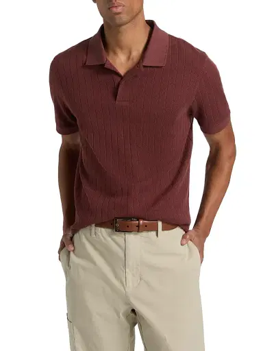 Vince Men's Drop-Needle Striped Pima Cotton Polo Shirt - Deep Satin - Size XXL | Thumbnail 3 Vince Men's Drop-Needle Striped Pima Cotton Polo Shirt - Deep Satin - Size XXL | Thumbnail 3