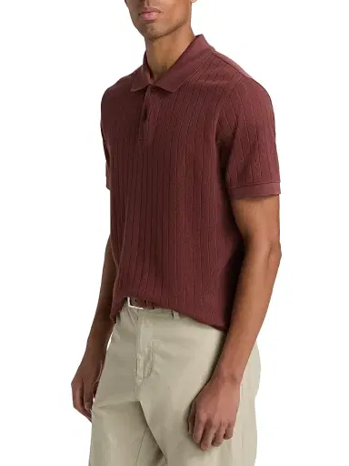 Vince Men's Drop-Needle Striped Pima Cotton Polo Shirt - Deep Satin - Size XXL | Thumbnail 4 Vince Men's Drop-Needle Striped Pima Cotton Polo Shirt - Deep Satin - Size XXL | Thumbnail 4