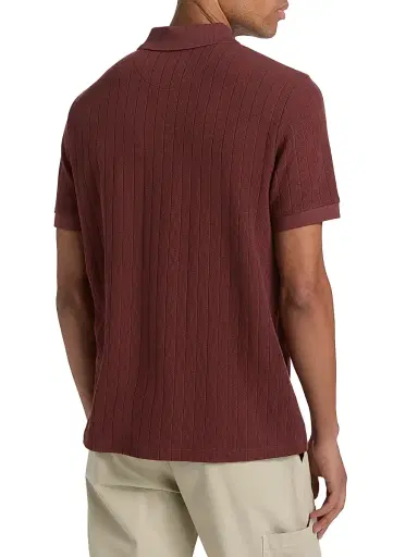 Vince Men's Drop-Needle Striped Pima Cotton Polo Shirt - Deep Satin - Size XXL | Thumbnail 5 Vince Men's Drop-Needle Striped Pima Cotton Polo Shirt - Deep Satin - Size XXL | Thumbnail 5