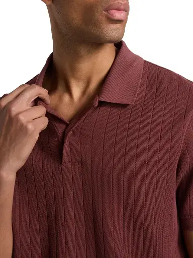 Vince Men's Drop-Needle Striped Pima Cotton Polo Shirt - Deep Satin - Size XXL | Thumbnail 6 Vince Men's Drop-Needle Striped Pima Cotton Polo Shirt - Deep Satin - Size XXL | Thumbnail 6