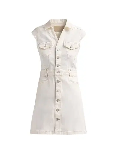 PAIGE Women's Jaxsyn Denim Minidress - Toasted Ecru - Size 10 | Thumbnail 1