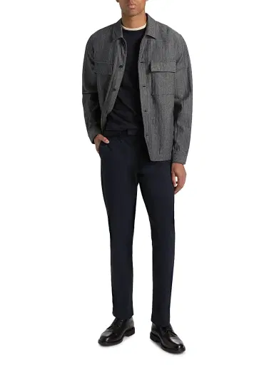Vince Men's Herringbone Cotton-Linen Overshirt - Coastal - Size XXL | Thumbnail 2