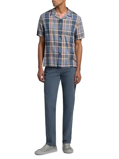 Vince Men's Prine Plaid Camp Shirt - Prussian Blue | Thumbnail 2