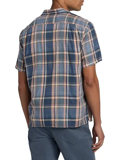 Vince Men's Prine Plaid Camp Shirt - Prussian Blue | Thumbnail 5
