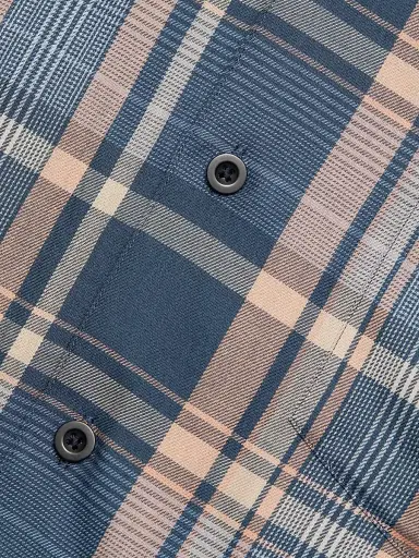 Vince Men's Prine Plaid Camp Shirt - Prussian Blue | Thumbnail 7