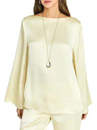 SEROYA Women's Blaine Satin Blouse - Butter - Size XL | Thumbnail 3