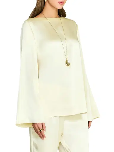 SEROYA Women's Blaine Satin Blouse - Butter - Size XL | Thumbnail 4