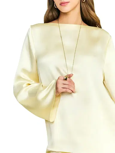 SEROYA Women's Blaine Satin Blouse - Butter - Size XL | Thumbnail 6