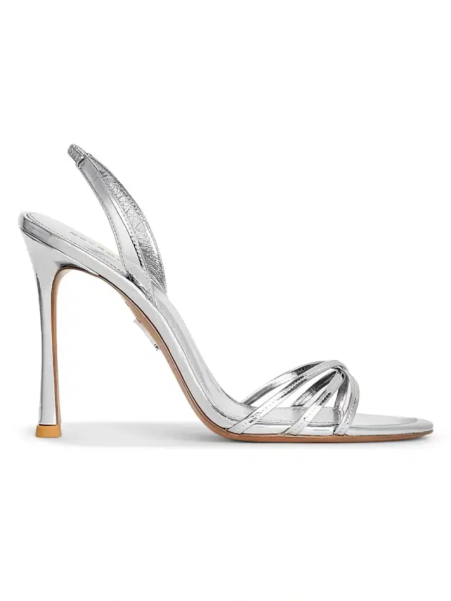 Retrofête Women's Anabel 105MM Leather Slingback Sandals - Silver