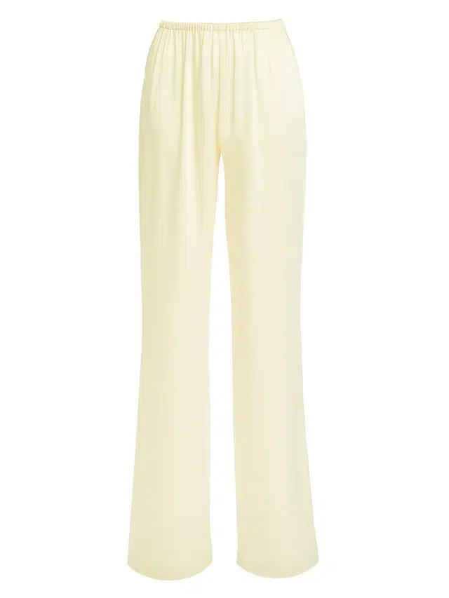 SEROYA Women's Lillian Satin Wide-Leg Pants - Butter