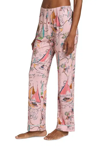 Johnny Was Women's The Bobbie Cotton-Blend Crop Pajamas - Delphina - Size XL | Thumbnail 4 Johnny Was Women's The Bobbie Cotton-Blend Crop Pajamas - Delphina - Size XL | Thumbnail 4