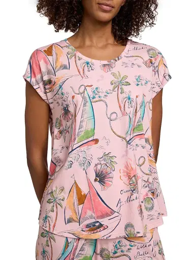 Johnny Was Women's The Bobbie Cotton-Blend Crop Pajamas - Delphina - Size XL | Thumbnail 6 Johnny Was Women's The Bobbie Cotton-Blend Crop Pajamas - Delphina - Size XL | Thumbnail 6